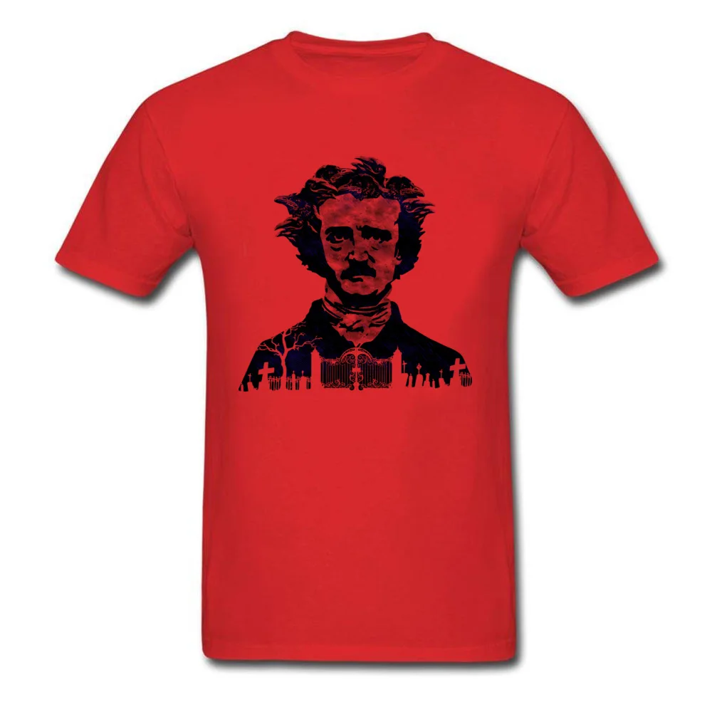 Men Top T-shirts The Raven Funny Tops Shirt 100% Cotton Round Collar Short Sleeve Leisure Tops & Tees Summer Top Quality The Raven red