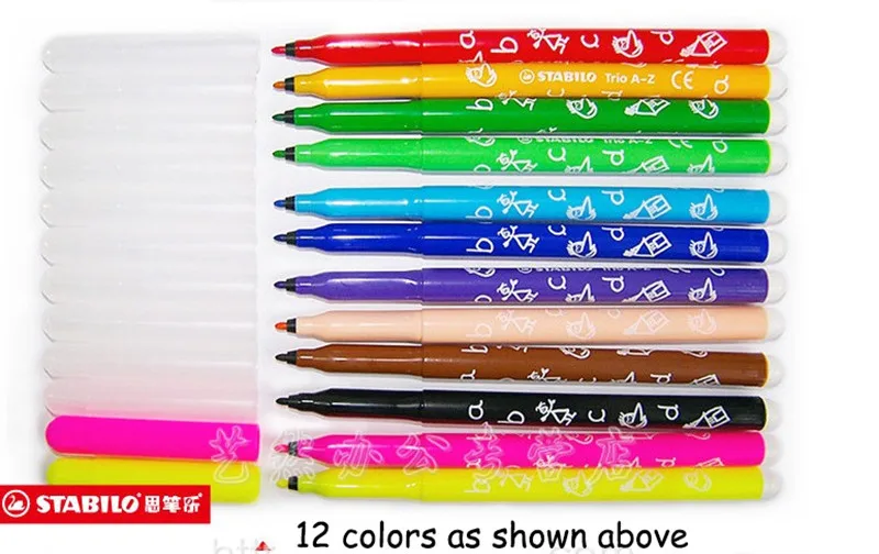 Упаковка из 12 шт.) 12 цветов Stabilo Ручка 378-12 фломастеры каракули ручка для рисования детская ручка для мытья воды художественные маркеры