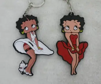 

Free Shipping 20 pcs Popular Cartoon betty women PVC Key Chains Pendant kids Gifts Party Favors