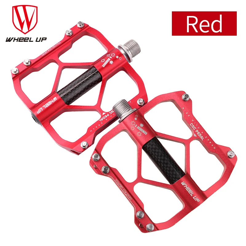 Red Колеса до новых алюминиевых сплавов MTB горный велосипед Педали ЧПУ 3 подшипника BMX противоскользящие сверхлегкие велосипедные педали велосипедные части - Цвет: Red