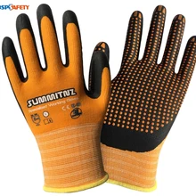Супергибкий Противоскользящий пенопласт с нитриловыми точками Нескользящие садовые защитные перчатки износостойкие садовые рабочие перчатки