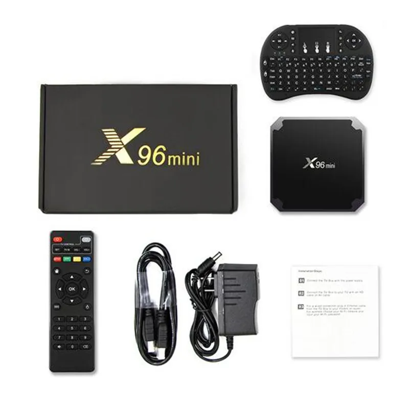 10 шт. Смарт ТВ коробка X96 Мини Android 7 1 2 Гб 16 Amlogic S905W четырехъядерный 4 ГГц WiFi