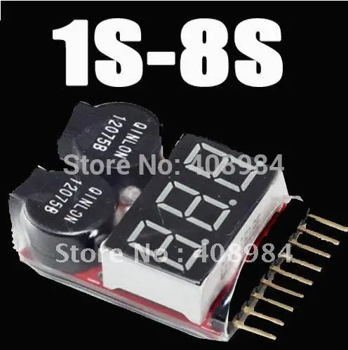 1 8S LED Low Voltage Buzzer Alarm Lipo battery Voltage Indicator Checker Tester