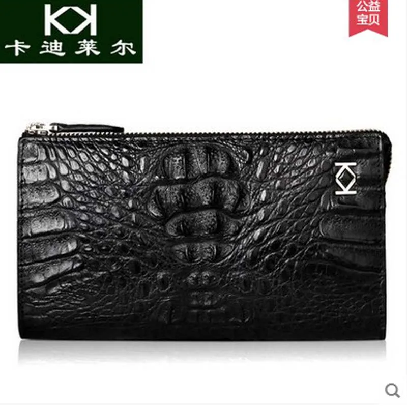 

KADILER 2018 new hot free shipping Authentic Thai crocodile leather handbags men long wallet zipper business men bag