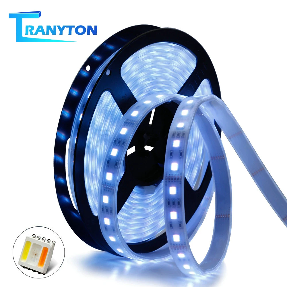 cheap RGBCCT LED Strip 5050 Waterproof 12V 24V 5 Color in 1 Chips RGB+WW+CW 60 LEDs m Full Color RGBW LED Flexible Strip Light 5m lot