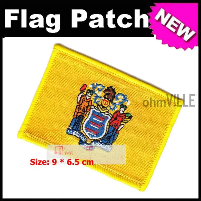Jersey flag patch iron on patches embroidered iron on applique motif Jersey flag patch iron on patches embroidered iron on applique motif
