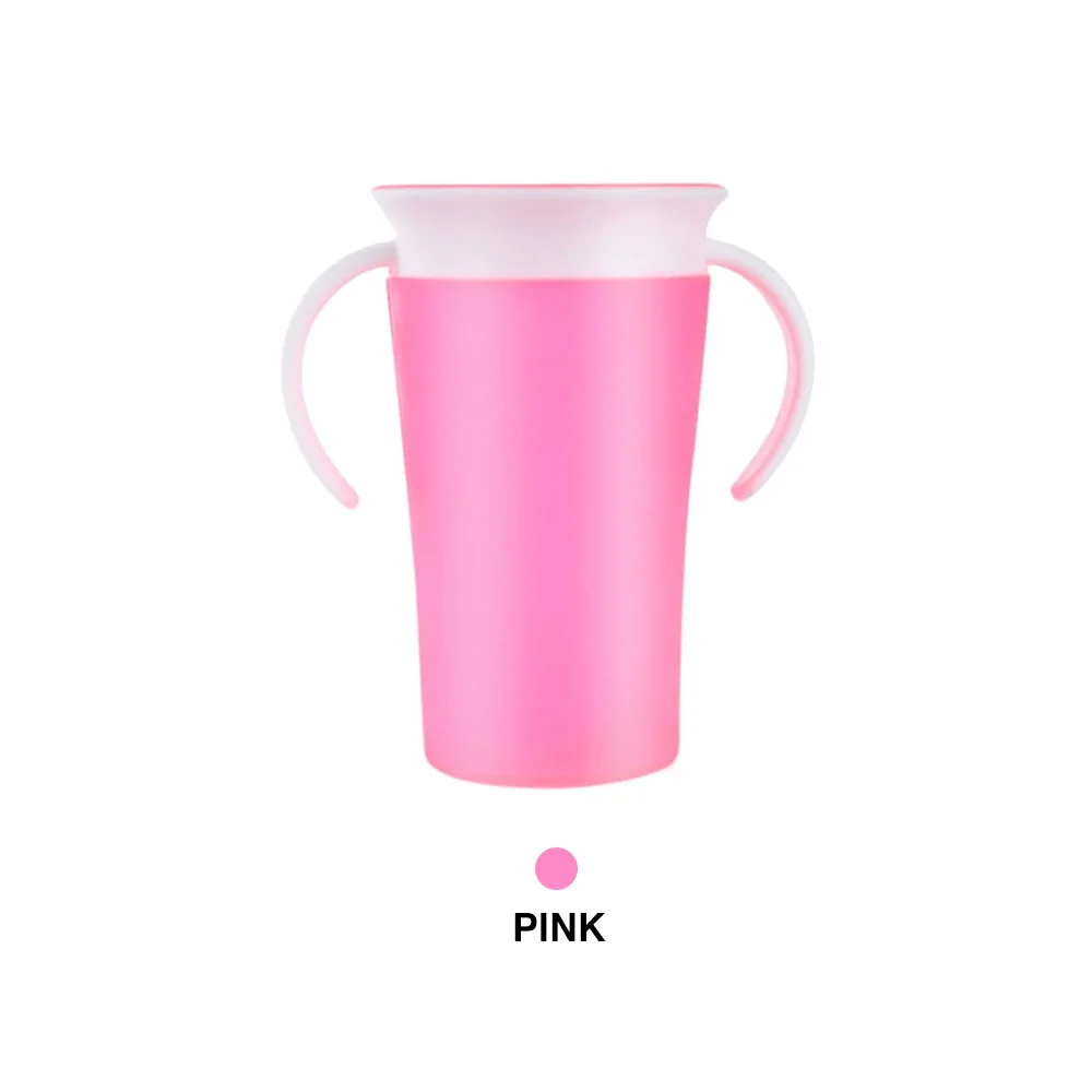 Детский питьевой стакан герметичные Сиппи чашки пластиковые напитки тренировочные чашки 360 Dgree анти-разлив малыш чашки аксессуары для кормления младенцев - Цвет: Pink