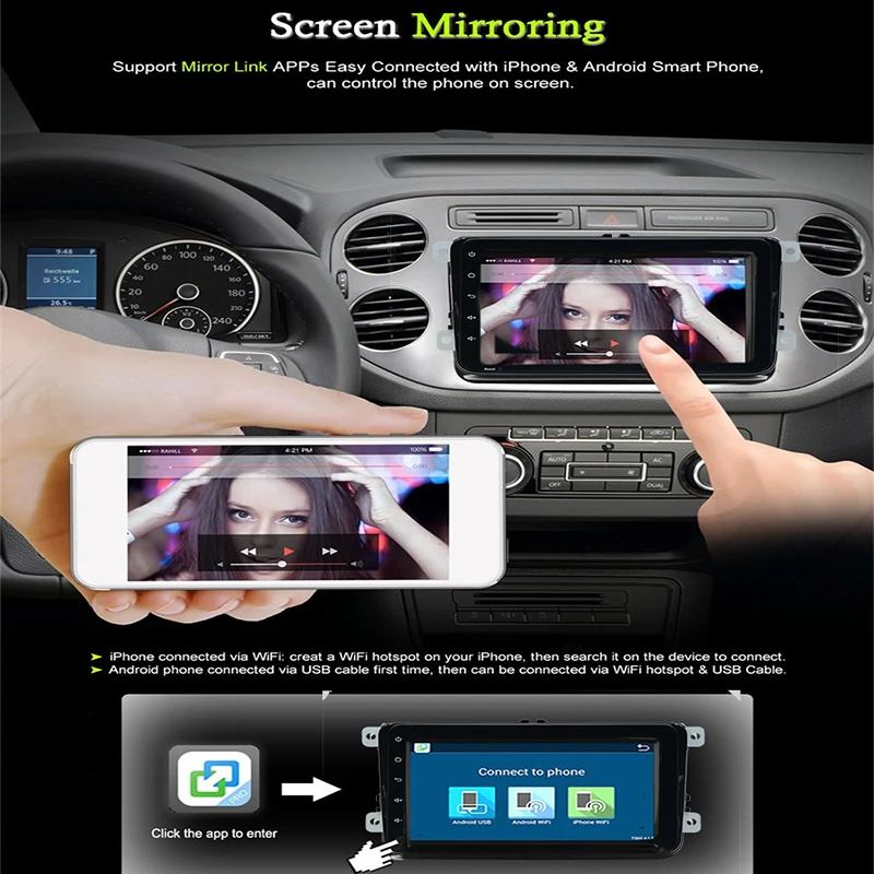 Top 2 din android 8.01 car dvd stereo radio video player for VW passat cc b6 b7 jetta tiguan touran scirocco T5 seat EOS car dvd gps 1