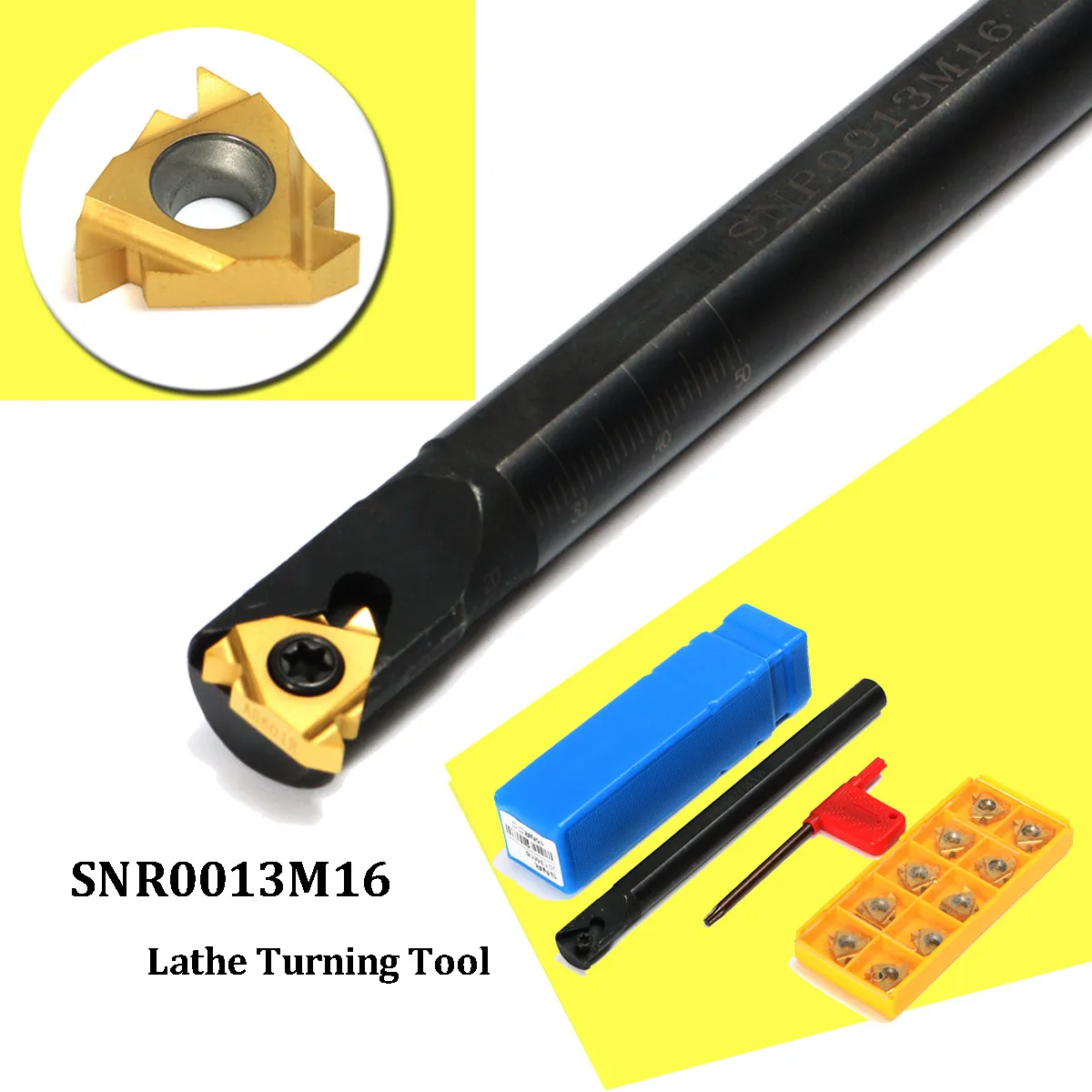 Billig 1 satz SNR0013M16 CNC Werkzeug Halter Langweilig Bar + 10 stücke 16IR AG60 Einsatz mit Schlüssel Für Drehmaschine Threading Drehen werkzeug