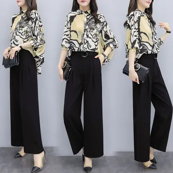 

Spring Print 2 Piece Set Women Two Piece Set Top And Pants Ensemble Femme Survetement Trousers Suit Set Year-old Female Costume
