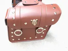 Free shipping motorcycle cruising car modified edge package Bag rear riding side box package saddle bag / brown wolf mark