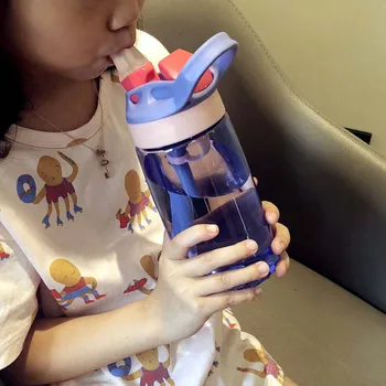 

New 4Colors Baby Water Bottles Infant Newborn Cup Children Learn Feeding Straw Juice Drinking Bottle BPA Free For Kids With Coat