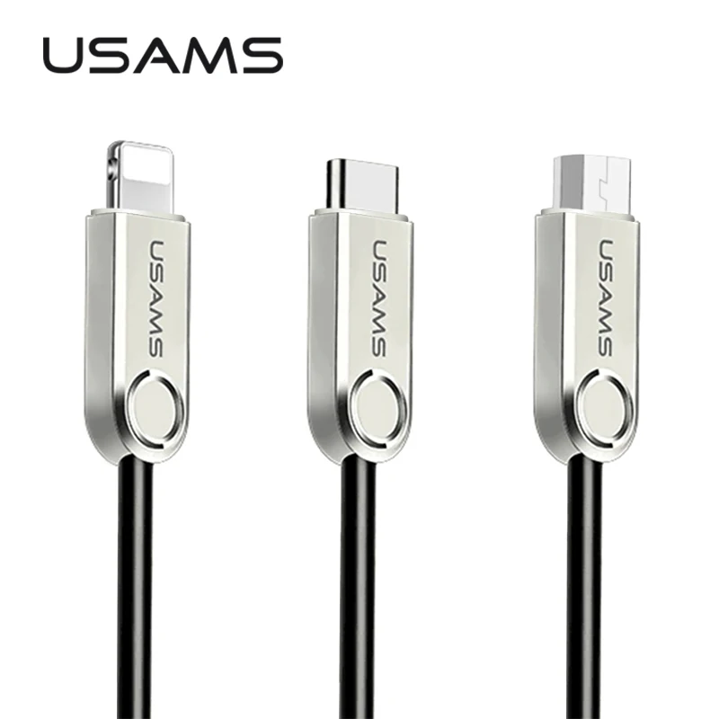 

USAMS Original USB Cable for iPhone Micro USB Data Cable Type c usb data charging line for iphone micro typec cable iOS 12 11 10