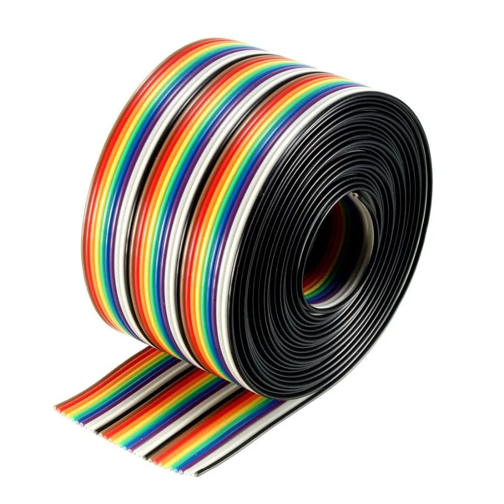 Uxcell 34P 30P 40P XH1.27 Jumper Wire 1.27mm Pitch Color Rainbow Ribbon