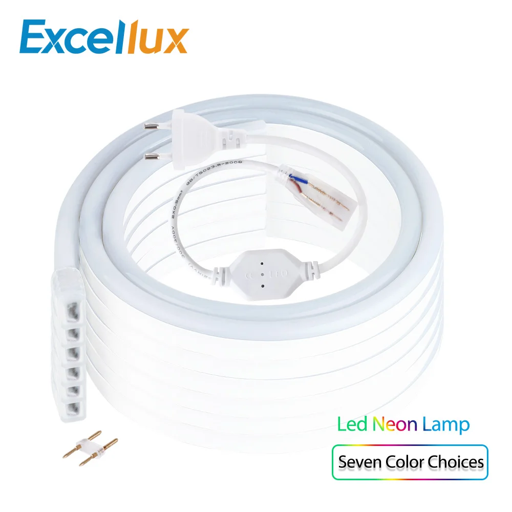 

220V 2835 LED Neon Strip 120LEDs/M Soft Neon Rope light Waterproof 15m/20m/50m for Christmas decoration Flexible Strip EU plug