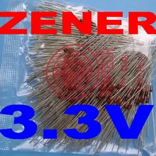 500 шт./лот) 3,3 V 1/2 W зенеровский диод, 0,5 Ватт, DO-35 посылка