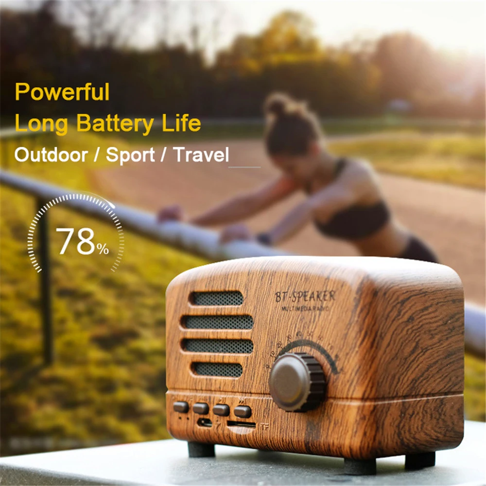 

Retro Bluetooth Speaker Stand Portable HIFIi Stereo 3D Loudspeakers Outdoor Speakers Fm Radio Vintage Music Box Computer Speaker