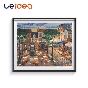 

Frameless City Building Landscape DIY Digital Oil Painting By Numbers Europe Abstract Canvas Painting Living Room Art