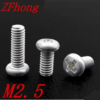 

100PCS M2.5*4/5/6/8/10 phillips aluminum round pan head screw