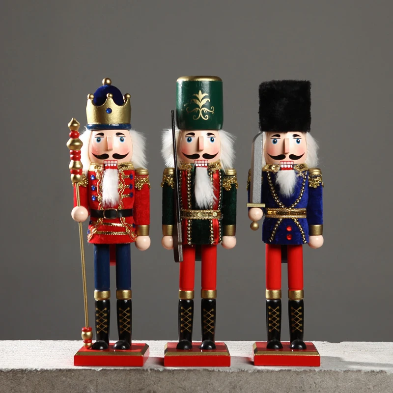 cheap Nordic Creative Nutcracker Soldier Figurines European decorative wine cabinet TV American living room Home Decor Crafts