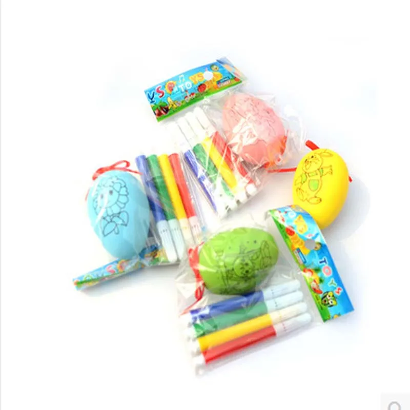

10set Diy Drawing toys Eggs Creative Children Puzzle Hands Painted Drawing Gift Prize For Students Toy Early Childhood Education