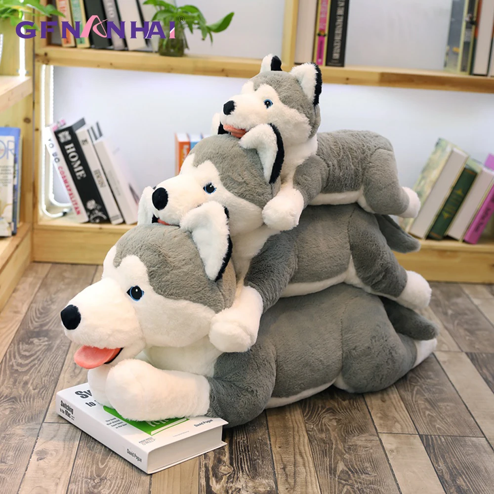 

1pc 70/90cm Giant Animal Husky Plush Toy Lovely Simulation Dog Pillow Stuffed for Children Kids Birthday Christmas Gift Toys