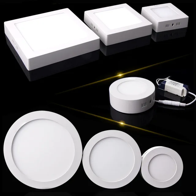 6W 12W 18W Round/Square Dimmable LED Surface Mounted Ceiling Light SMD 2835 Panel For Home BathRoom kitchen illumination | Лампы и