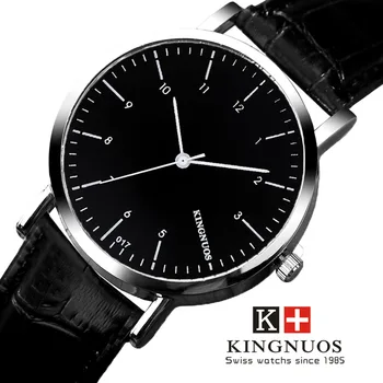 

KINGNUOS Top Brand 2017 Leather Quartz Wrist Watch Men Luxury Fashion Casual Sports Wristwatches Hours Hodinky Relogio Masculino
