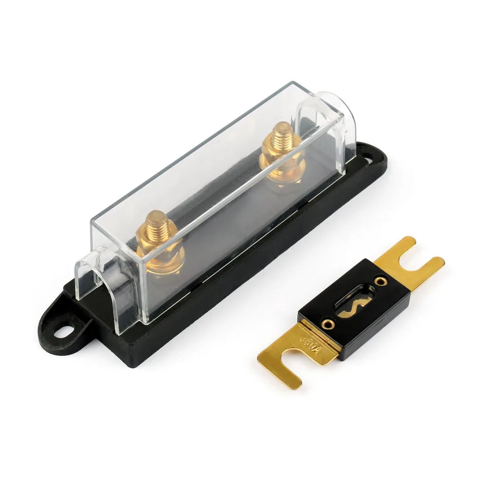 

Areyourshop Fuses ANL Fuse Holder Fork Type Car Power With Protection Cover Base 12V 1/4PCS Wholesale Fuses Holder