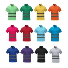 Мужская Высокая Видимость защитная Рабочая Рубашка дышащая рабочая одежда Светоотражающая рубашка со светоотражателями покроя поло