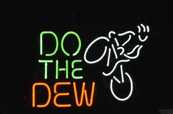 

NEON SIGN For DO THE DEW Mountain BIKE LOGO Signboard REAL GLASS BEER BAR PUB display RESTAURANT outdoor Light Signs 17*14"
