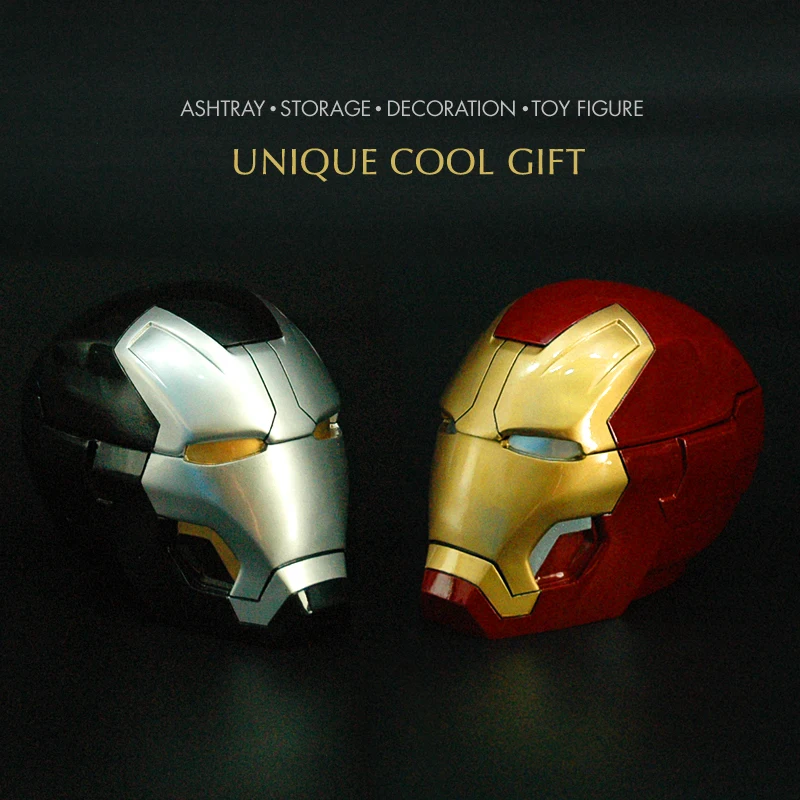 

Pandadomik Resin Iron Man Figurine Multifunctional Ashtray Storage Decor Toy Figure Model Marvel Toys Gift for Man Boys Birthday