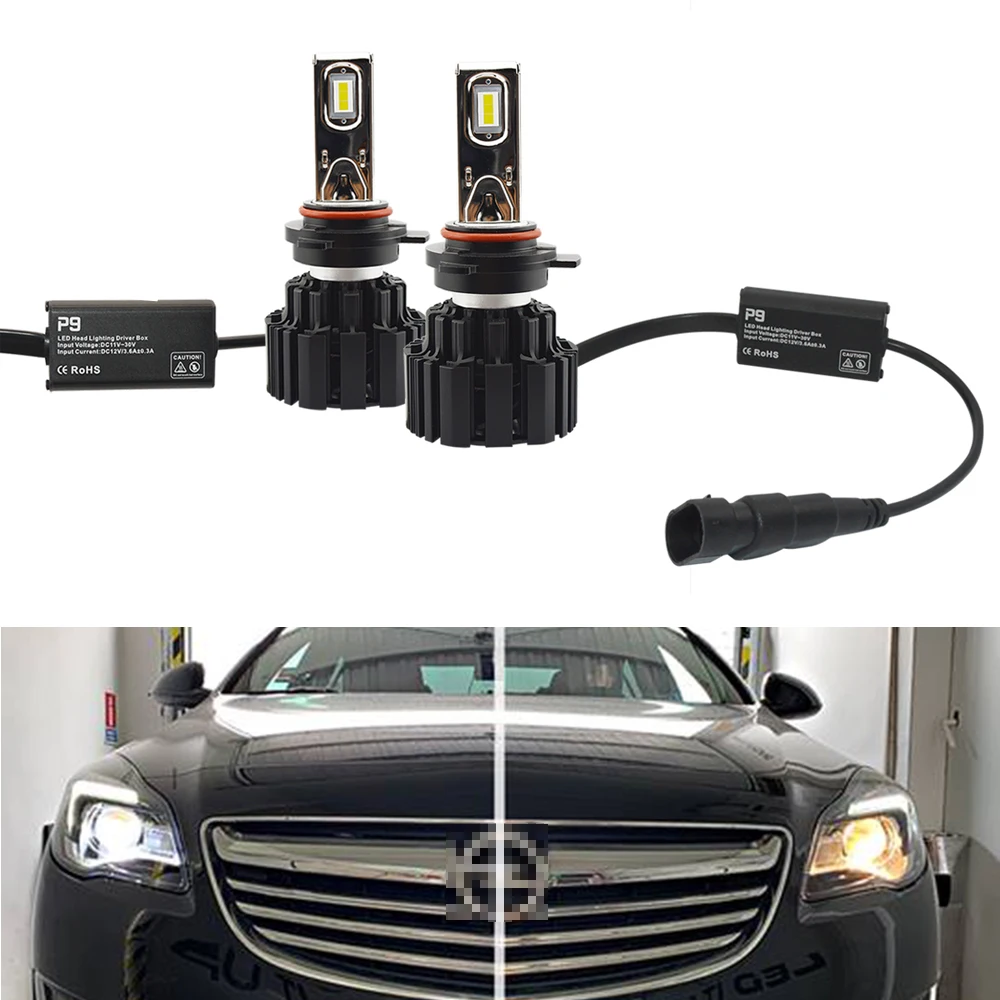 

9012 HIR2 P9 LED Headlight Headlamps Bulbs Kit 100W 13600LM LED Chips 6000K For Opel Insignia 1st. Gen. FL (2017)
