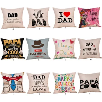 

Pillow Case 45*45cm Happy Fathers' Day Pillow Cases Gift Cushion Cover Home use Pillowcase Fathers gifts #4M13