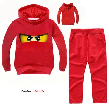 

DLF 2-12Y 2018 New Legoes Cartoon Ninjago Tracksuit Children Boys Clothing Sets Kids Boys Girls Clothes Suits Coat Casual Pants