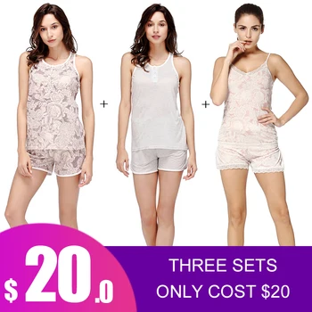 

Yusano Women 's Pajama Set Cotton V-Neck Lace Sleepwear Sets Nightwear for Women Casual Homewear Clothing Nighty Sexy Lingerie