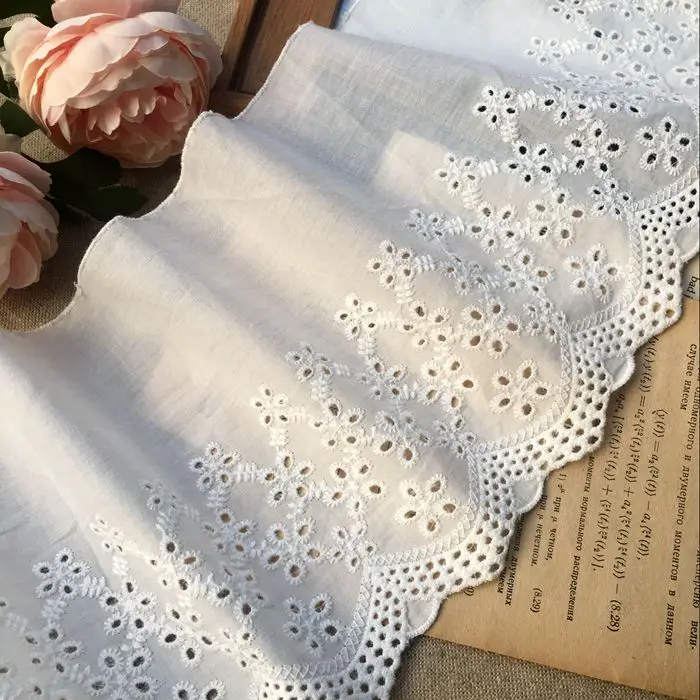 

3 yards/pack cotton floral embroidered lace children's clothing dress skirt home bed skirt stitching fabric SS80