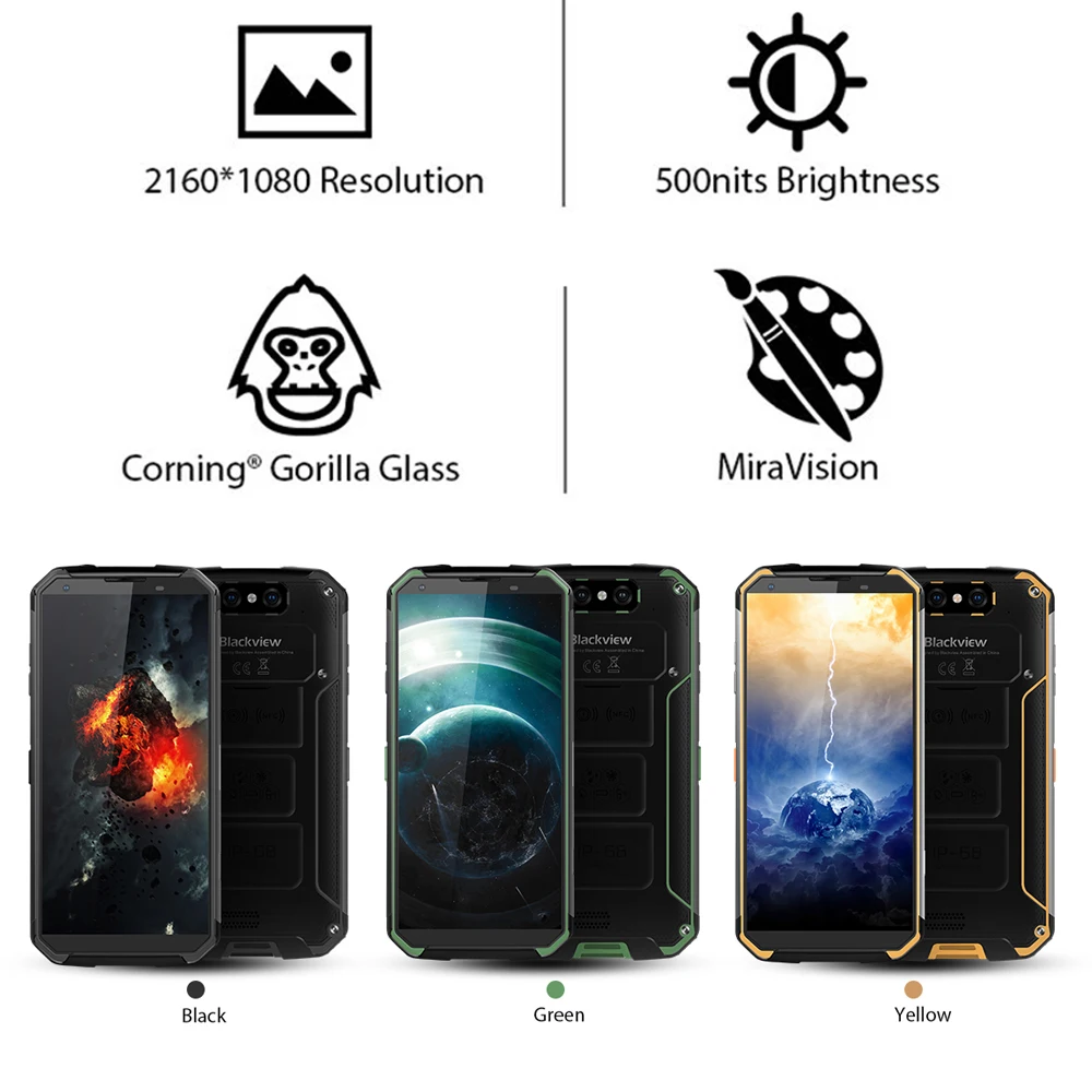 Blackview BV9500 4 ГБ + 64 5 7 &quotFHD 18:9 MT6763T Восьмиядерный Водонепроницаемый смартфон 16.0MP
