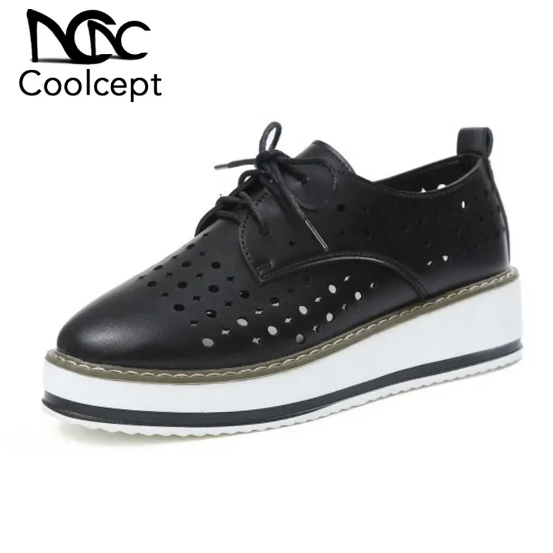 

Coolcept 2019 New Arrival Women Pumps Fashion High Heel Shoes Women's Hollow Out Office Lady Daily Wedges Shoes Size 35-39