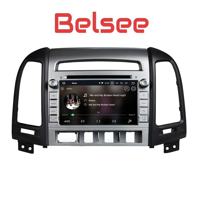 Clearance Belsee HyundaI Santa Fe 2006-2012 Android 8.0 GPS Radio Car Stereo Support WiFi Bluetooth Android Auto Split Screen OBD2 TPMS 1