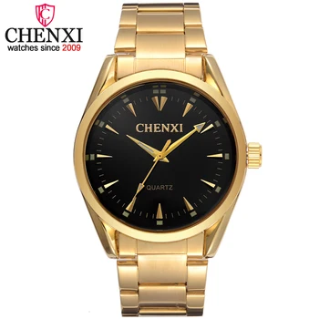 

CHENXI Brand Noble Famous Golden Mens Watches Fashion Luxury Stainless Steel Man Wristwatch Quartz Male Watch Relojes Hombres