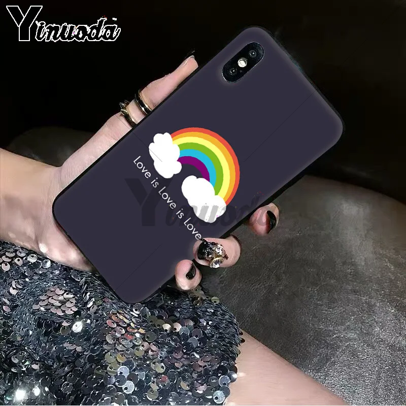Yinuoda Gay Lesbian LGBT Rainbow Pride ART Black TPU Soft Rubber Phone Case for Apple iPhone 8 7 6 6S Plus X XS MAX 5 5S SE XR Yinuoda Gay Lesbian LGBT Rainbow Pride ART Black TPU Soft Rubber Phone Case for Apple iPhone 8 7 6 6S Plus X XS MAX 5 5S SE XR
