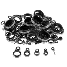 78 pièces Guides de canne à pêche embouts supérieurs anneau filature télescopique tige de coulée Guides fermement monter 0.8mm-8.3mm taille mixte