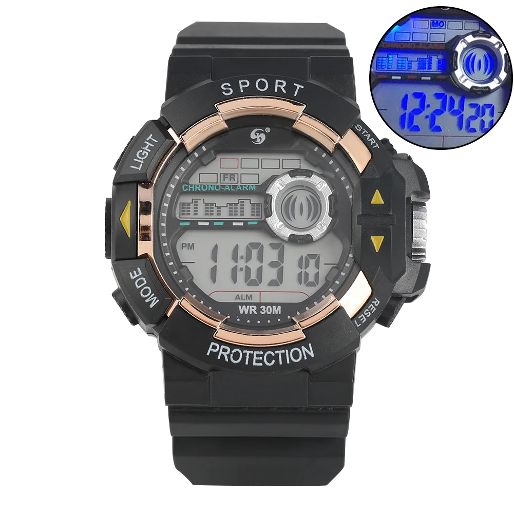 

Men's Luxury Sports Digital Watch Fashion Casual Electronics Wristwatch Waterproof Luminous Function Calendar Display