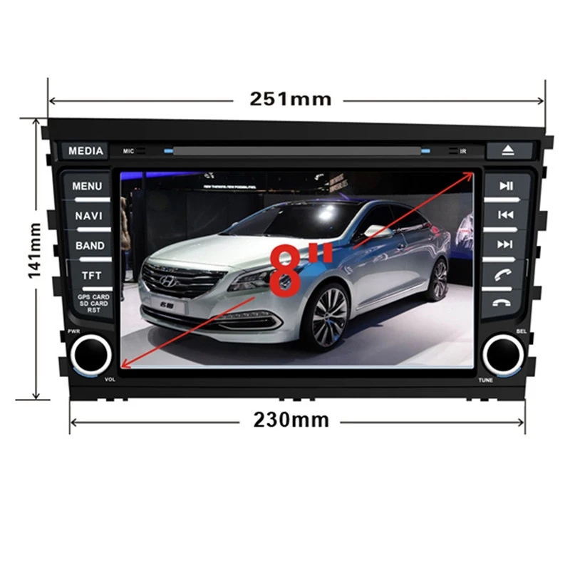 Discount 8 inch Android 9.0 Car DVD Player GPS for HYUNDAI MISTRA 2013-  octa 8 core 4g ROM 64g RAM radio navigation PX6 stereo auto 2