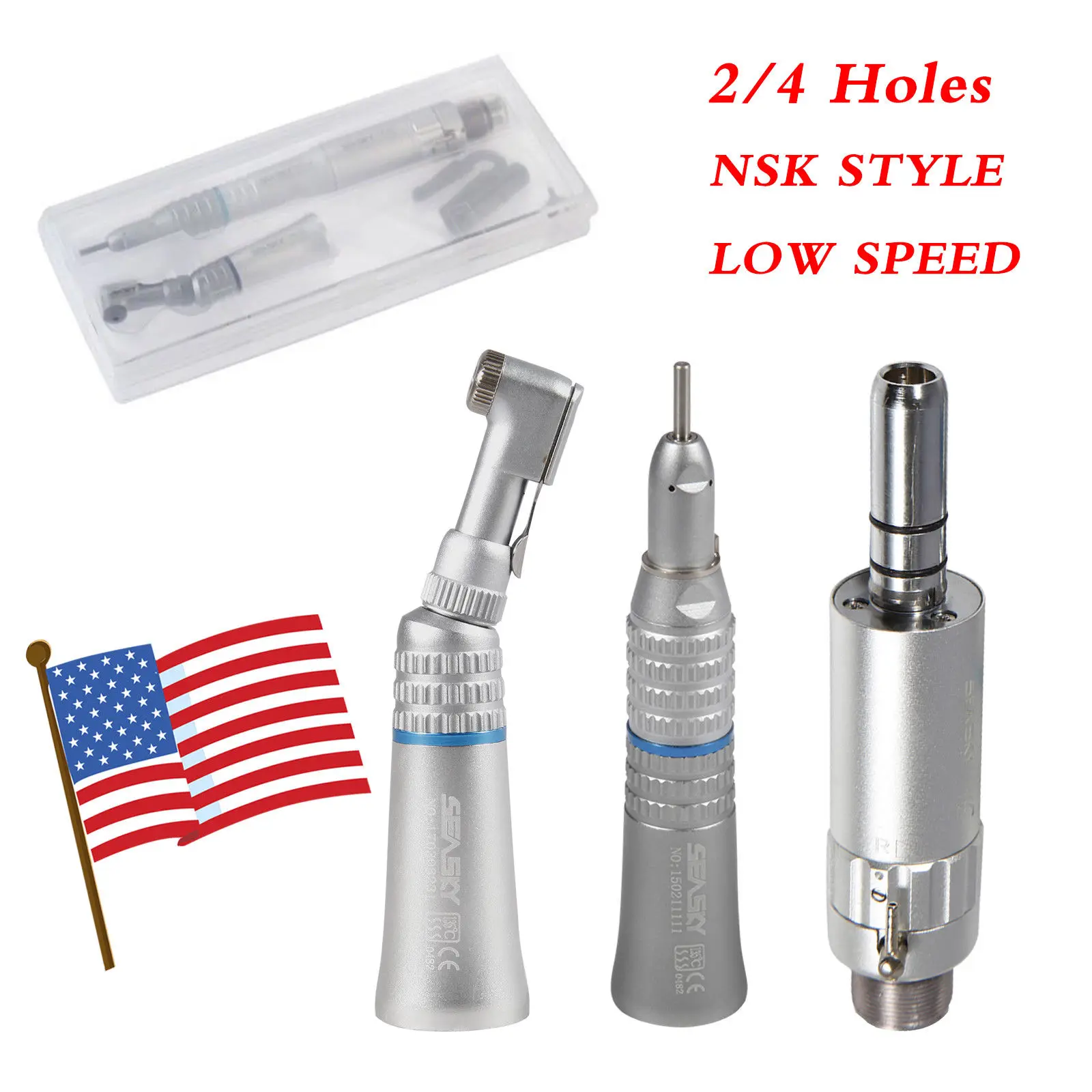 NSK Style Dental Slow Low Speed Handpiece Straight Contra Angle Air Motor 2/4H | Красота и здоровье