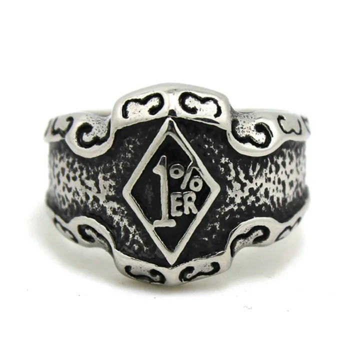 

1pc Newest Mens Boy Wholeslae Price 1% ER Hot Ring 316L Stainless Steel Biker Ring