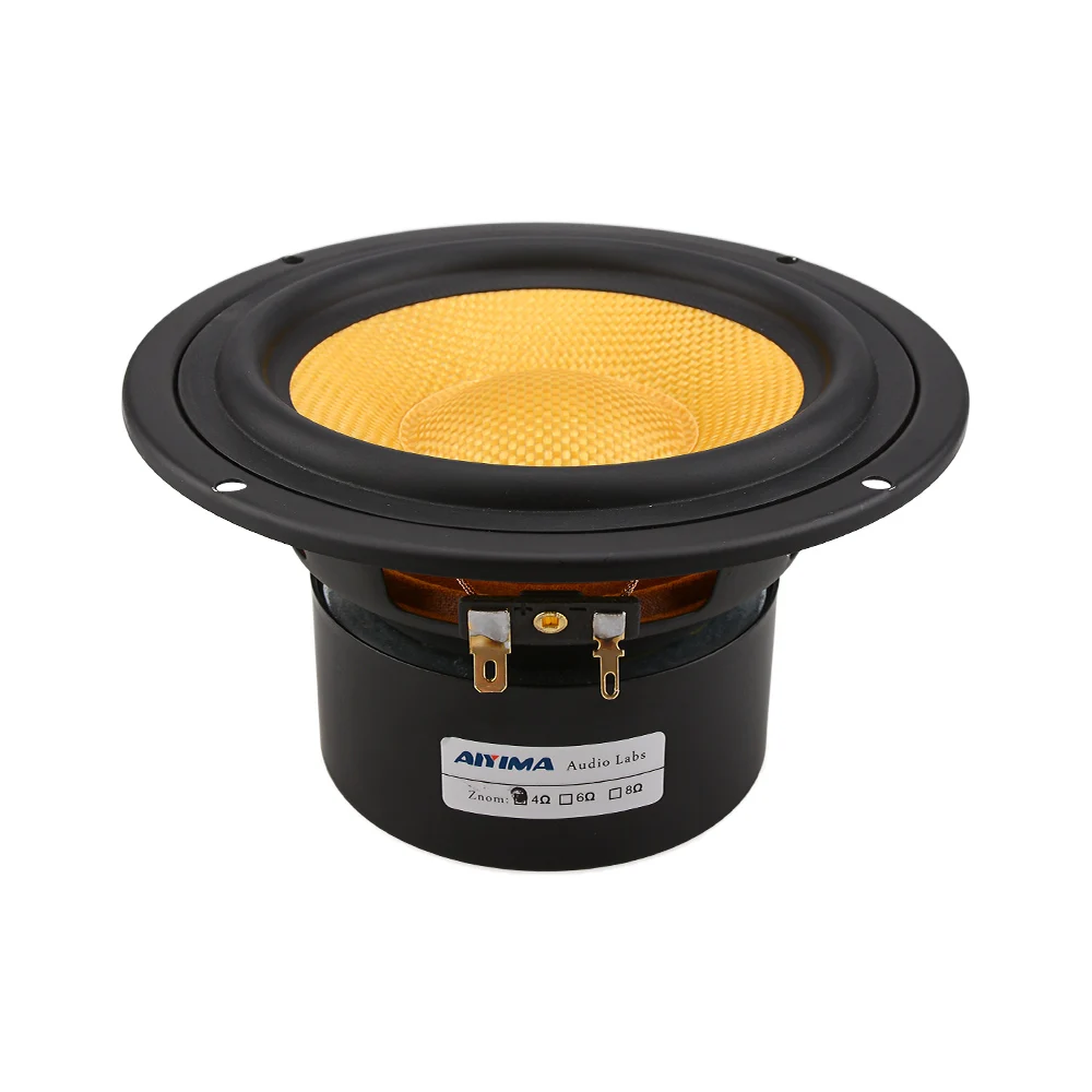 AIYIMA 1Pcs 5.25 Inch Audio Speaker 4 8 Ohm 100W Mid Bass Speaker Column Woofer Fiberglass Cone Home Theater For Bookshelf DIY Audio Speakers Bookshelf Speakers