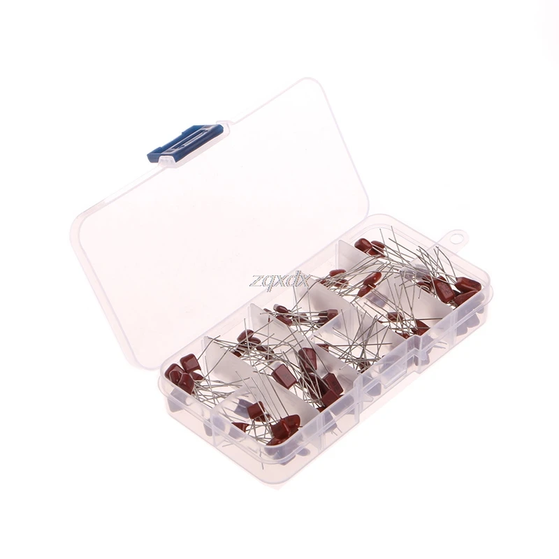 

100 Pcs Metallized Polyester Film Capacitors Assortment Kit 10nF ~ 470nF Drop ship