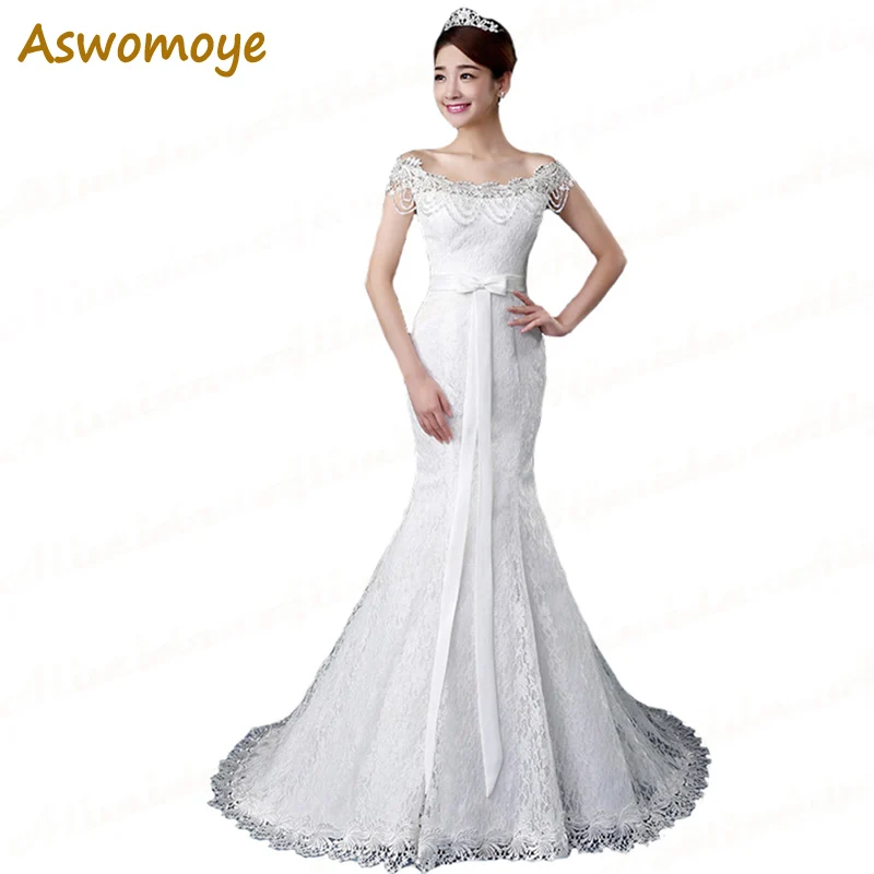 Свадебное платье русалки, бисероплетение, платья невесты, ленты, свадебные платья на заказ, большие размеры, Vestido De Noiva robe de mariage